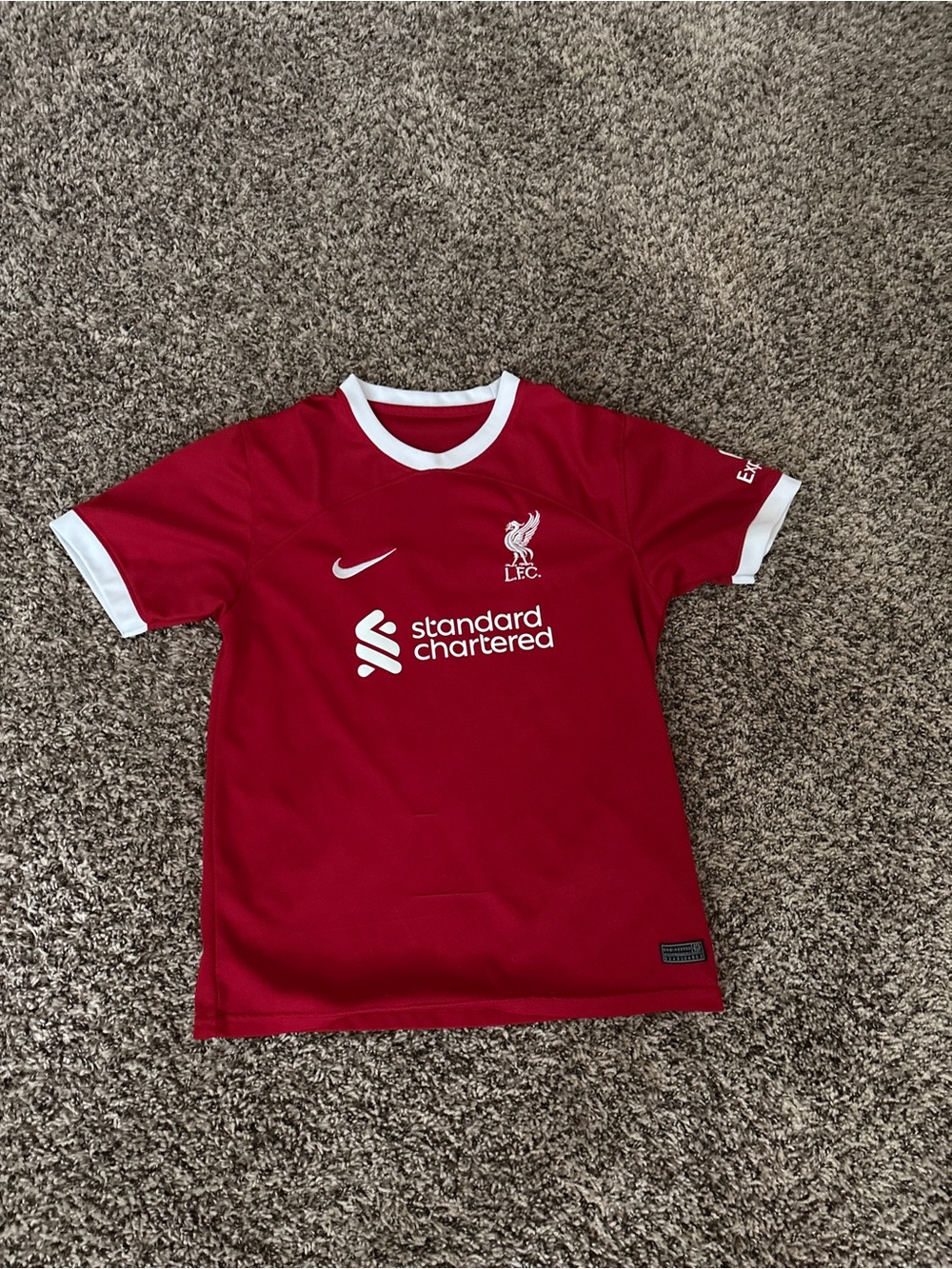 Nike Kids Liverpool Red Soccer Jersey with White Accents